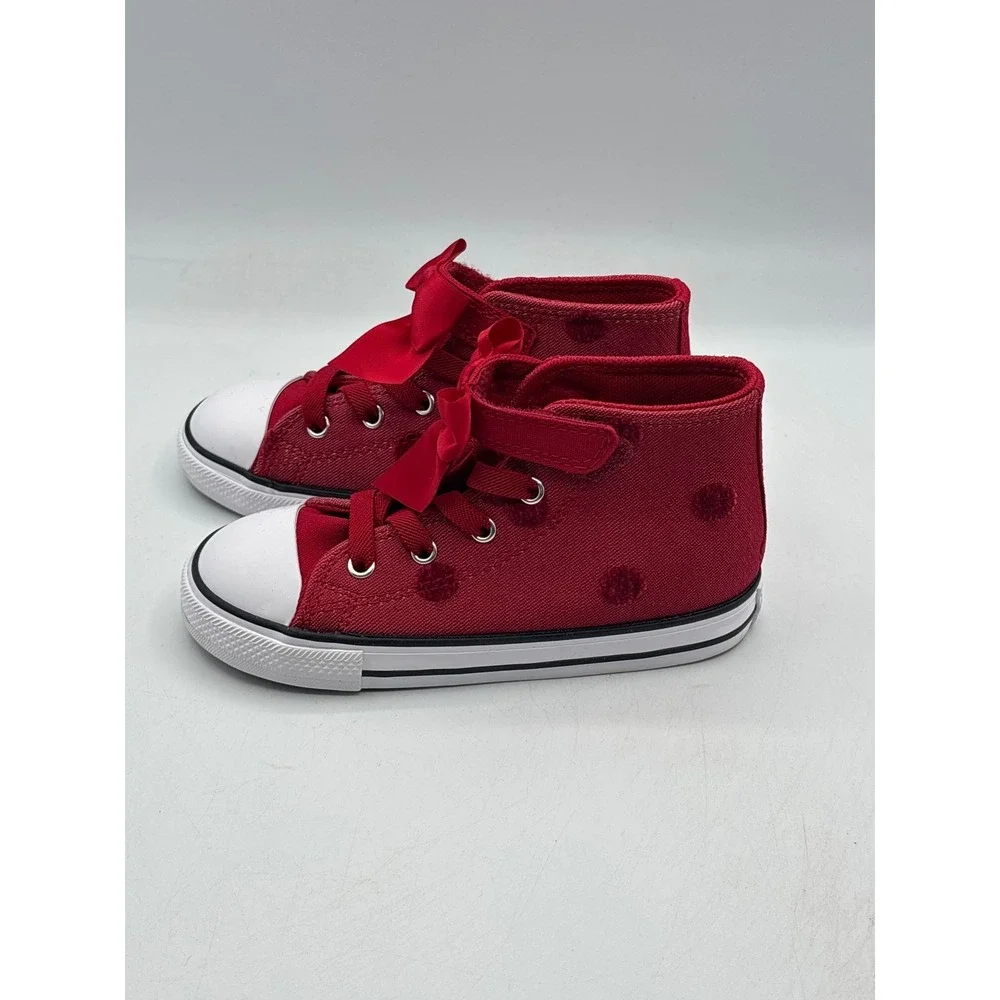 Converse Chuck Taylor All Star 1V Hi Shoes Girls Size 10 Red White Bow A15143F